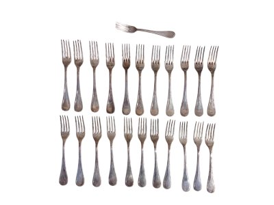 Série de 22 fourchettes + 1 Christofle hôtellerie