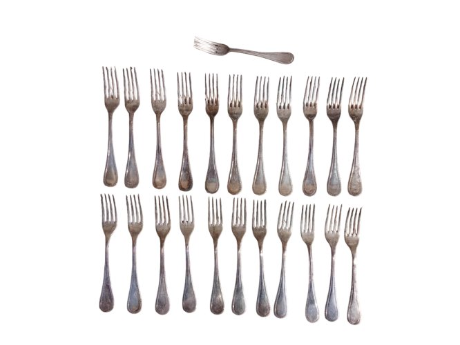 Série de 22 fourchettes + 1 Christofle hôtellerie