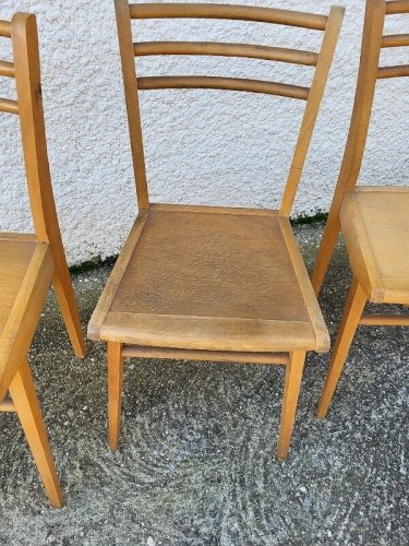 SERIE DE 3 CHAISES BISTROT 1950