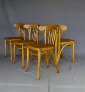 Série de 4 chaises Thonet Bistrot art Déco 1930 - N°A429 -