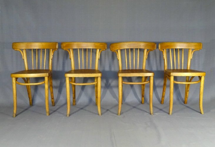 Série de 4 chaises Thonet Bistrot art Déco 1930 - N°A429 -