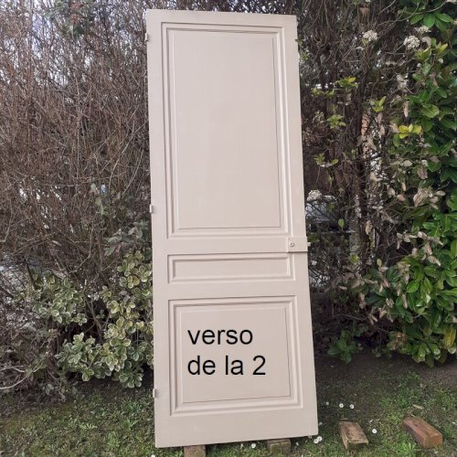 Série de 4 Portes de communication intérieures anciennes bois massif panneautées moulurées