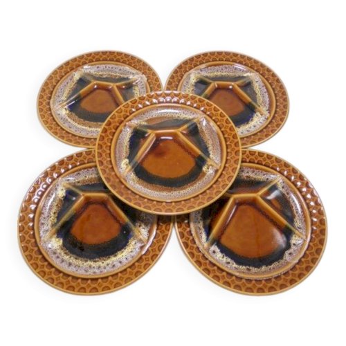 Série de 5 assiettes sarreguemines