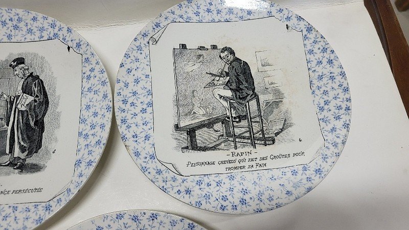 SERIE DE 5 ASSIETTES SUR LES METIERS U et C SARREGUEMINES PERSE G