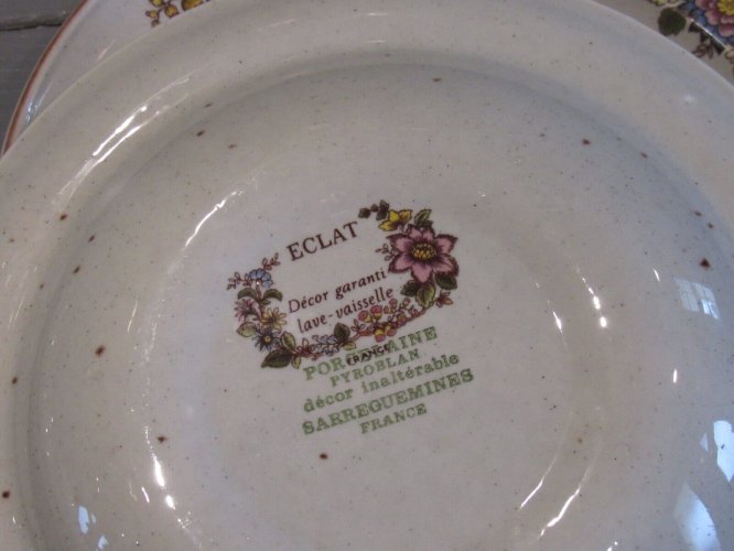Série de 6 assiettes creuses ECLAT Sarreguemines