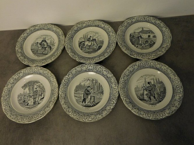 SERIE DE 6 ASSIETTES DE COLLECTION LES TRAVAUX DE LA CAMPAGNE
