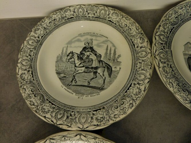 SERIE DE 6 ASSIETTES DE COLLECTION LES TRAVAUX DE LA CAMPAGNE