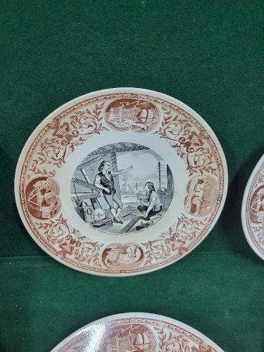 SERIE DE 6 ASSIETTES SUR LES INVENTEURS DIGOINS SARREGUEMINES