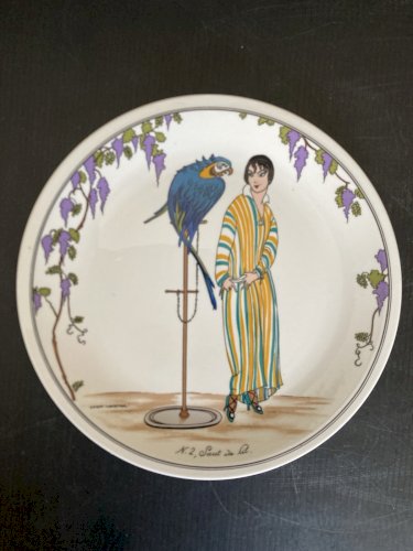 série de 6 assiettes Villeroy et Boch design 1900 art deco désign mucha