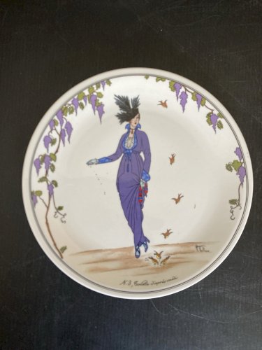 série de 6 assiettes Villeroy et Boch design 1900 art deco désign mucha