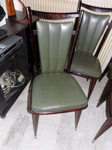 SERIE DE 6 CHAISES 1960 EN MACASSAR ET SKYL