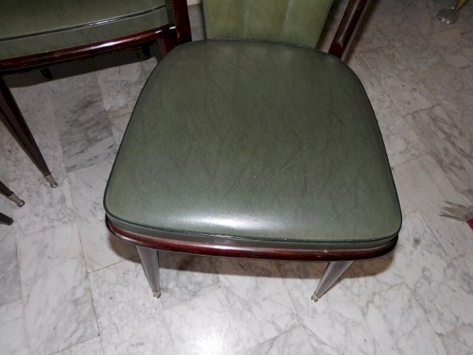 SERIE DE 6 CHAISES 1960 EN MACASSAR ET SKYL