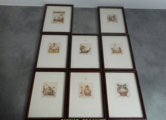 SERIE DE 8 GRAVURES EAU FORTE ET POINTE SECHE CHRISTIAN LEPERE 67 EX SUR 99