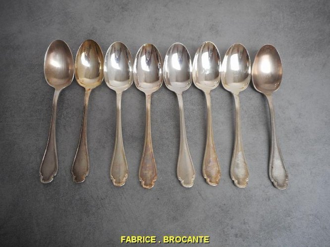 SERIE DE 8 GROSSES CUILLERES CHRISTOFLE POMPADOUR