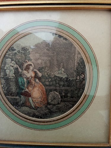 Série de quatre gravures anciennes