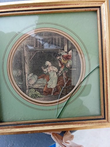 Série de quatre gravures anciennes