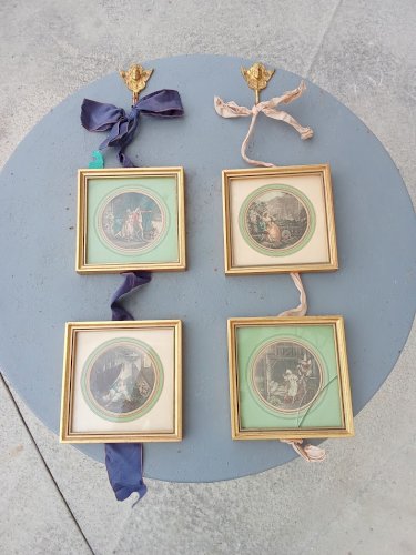 Série de quatre gravures anciennes