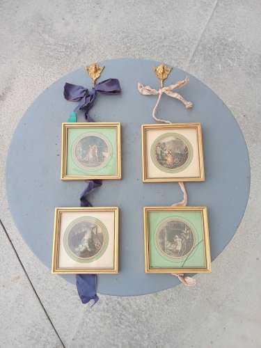 Série de quatre gravures anciennes