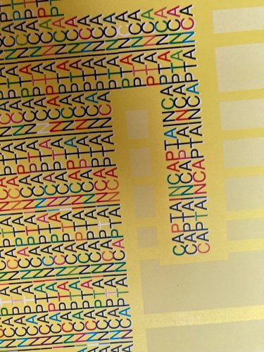 Sérigraphie 1990 Art Robot Capitaine Captain Jaune Lettrage A Identifier