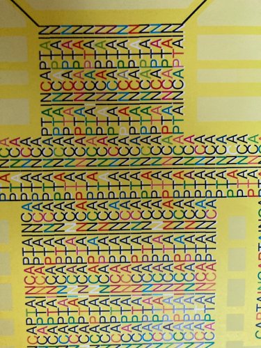 Sérigraphie 1990 Art Robot Capitaine Captain Jaune Lettrage A Identifier