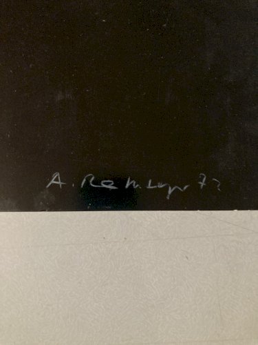 Sérigraphie Abstrait Abstraction Signé À Identifier Rouge Et Noir Art 1973 XXe