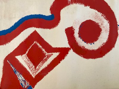 Sérigraphie abstrait louis Teyssandier 1970 Art abstraction litho