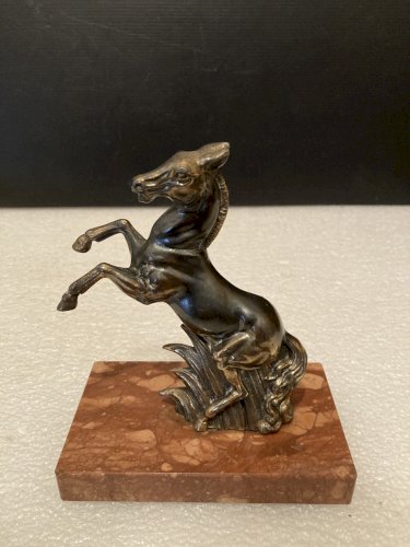 serre livre cheval cabré marbre et regule vintage décoration art déco