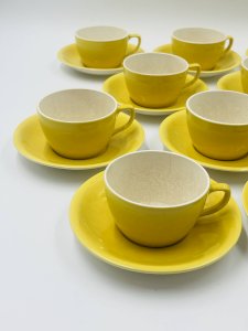 Vintage Boch Belgium yellow 10-cup service