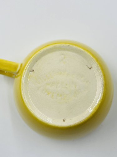 Service 10 tasses jaune Boch Belgique vintage