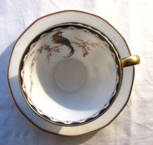 Service à café 10 tasses + soucoupes Oiseaux exotiques Théodore Haviland Limoges