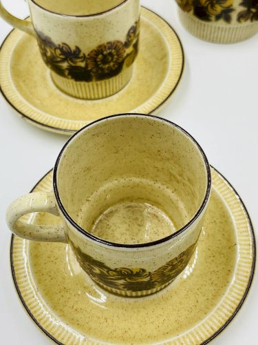 Service à café 4 personnes Poole Pottery modèle Thistlewood