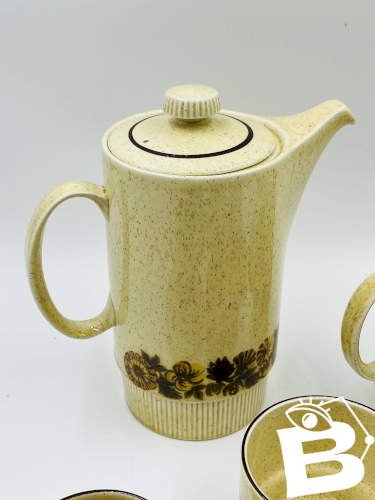 Service à café 4 personnes Poole Pottery modèle Thistlewood
