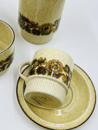 Service à café 4 personnes Poole Pottery modèle Thistlewood