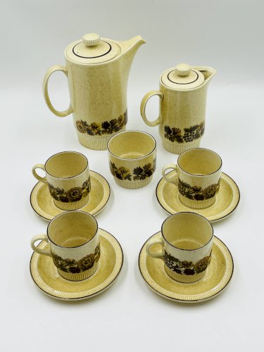 Service à café 4 personnes Poole Pottery modèle Thistlewood