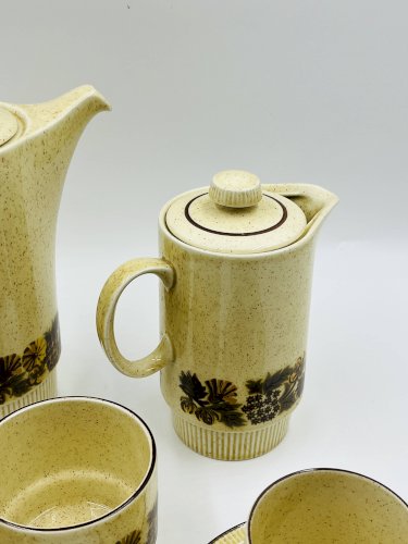 Service à café 4 personnes Poole Pottery modèle Thistlewood