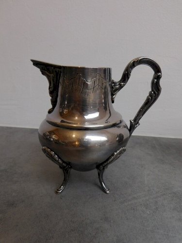 SERVICE A CAFE 4 PIECES EN METAL ARGENTE