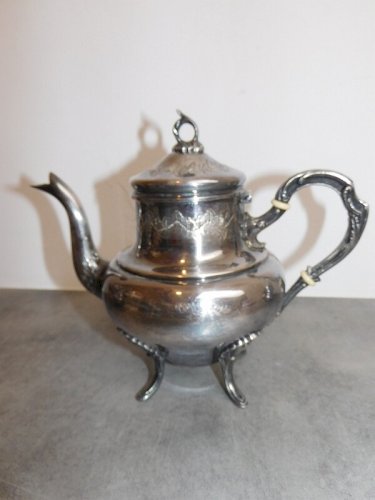 SERVICE A CAFE 4 PIECES EN METAL ARGENTE
