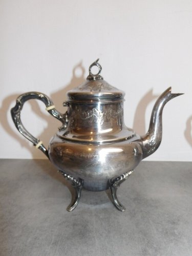 SERVICE A CAFE 4 PIECES EN METAL ARGENTE