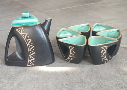 Ceramic Coffee Set Triangular Design 1950