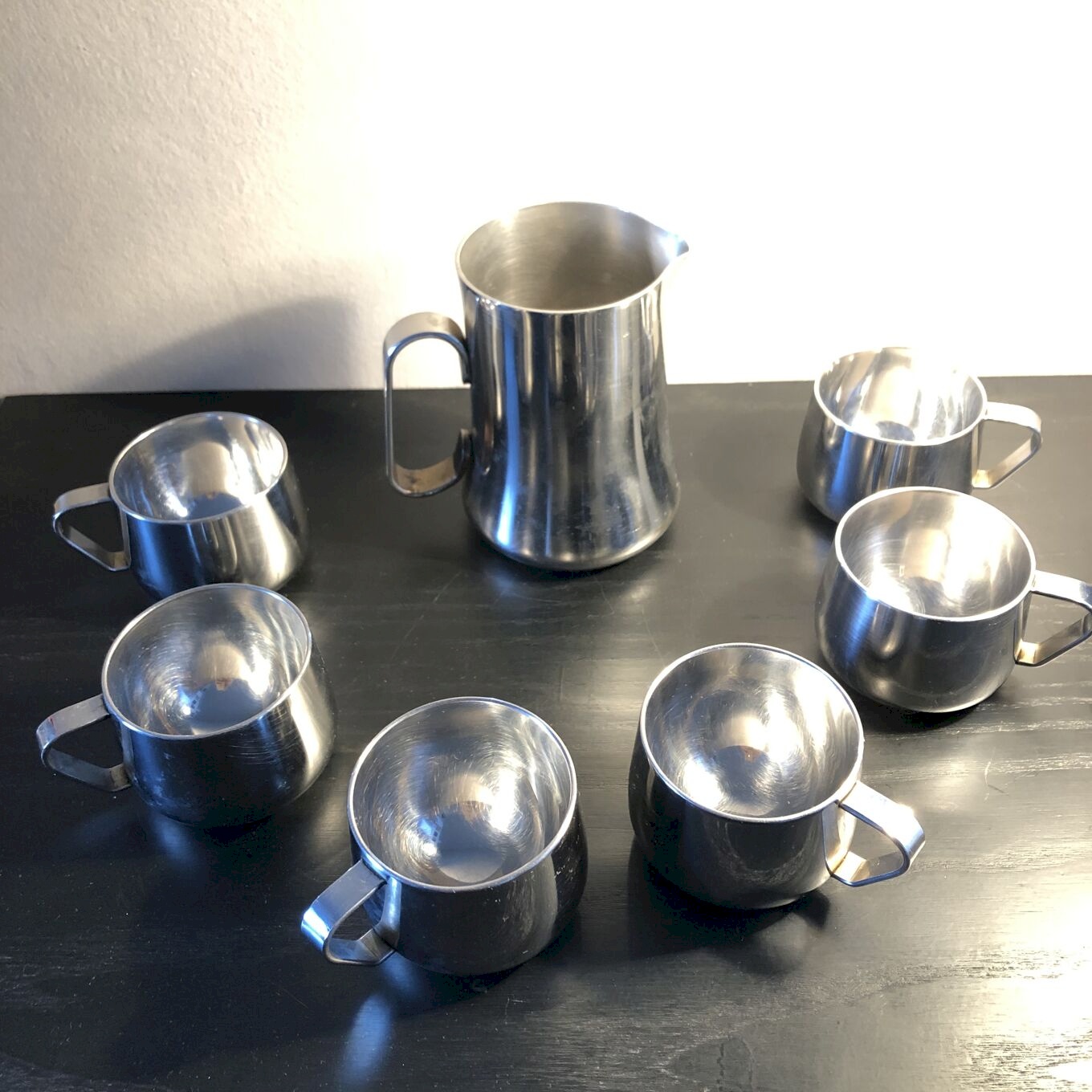 Service à café métal argenté, tête à tête, ancien Canton Genève