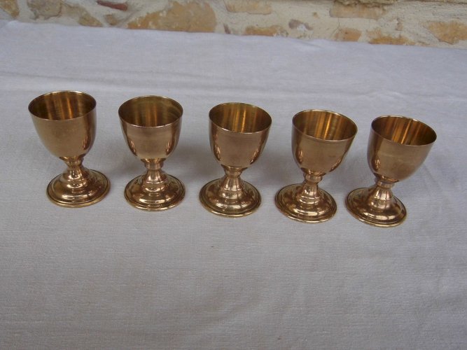 Service à caviar en laiton et verre soufflé