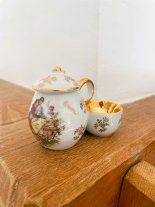 Limoges porcelain condiment service