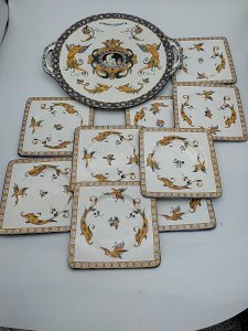 Service à gâteau . Gien renaissance .