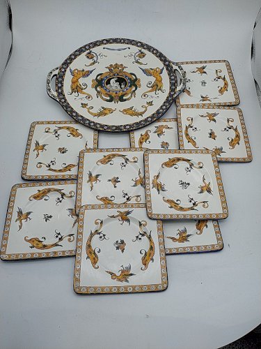 Service à gâteau . Gien renaissance .