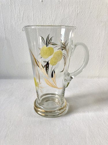 Service à limonade, décor citrons et feuillage doré, France, années 1960-1970