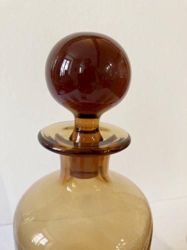 Service à liqueur art déco en verre ambré