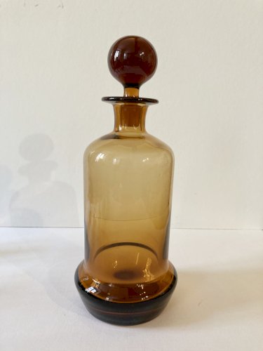 Service à liqueur art déco en verre ambré