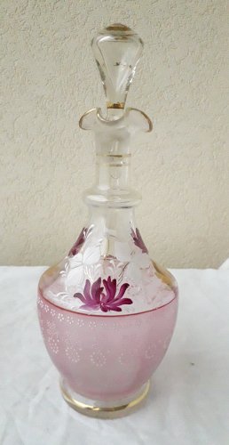 Service à liqueur en verre émaillé