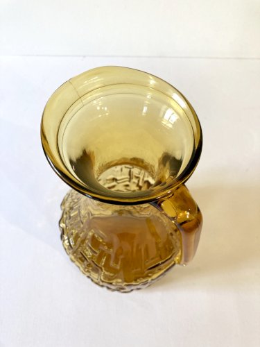 Service à orangeade en verre ambré texturé