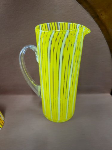 SERVICE A ORANGEADE EN VERRE ORANGE ET JAUNE